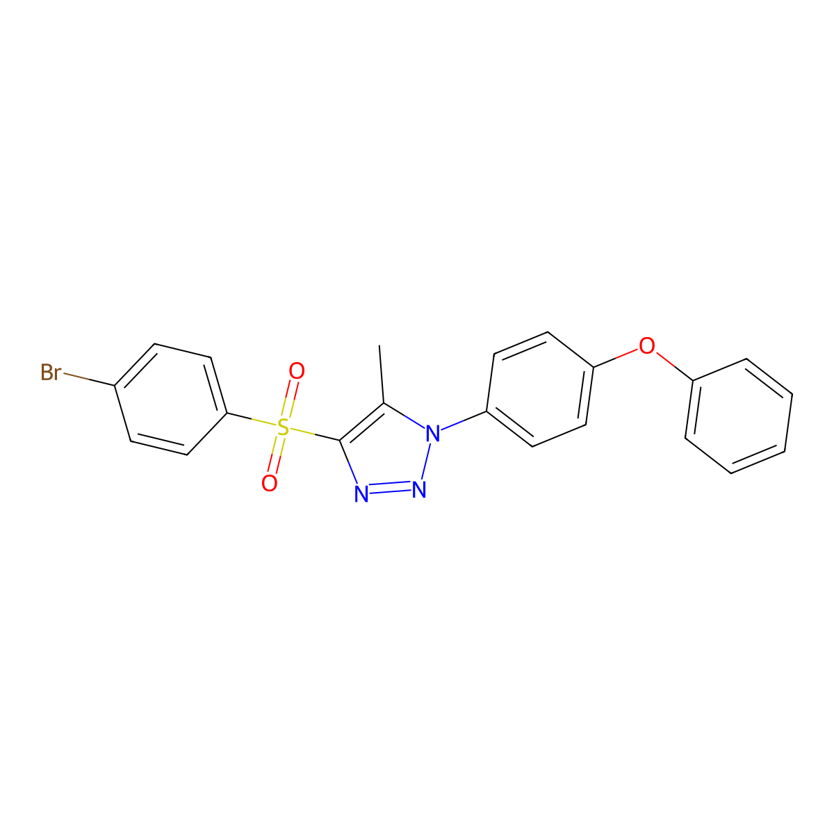 4-(4-bromobenzenesulfonyl)-5-methyl-1-(4-phenoxyphenyl)-1H-1,2,3-triazole molecular structure, CAS 1097885-27-2