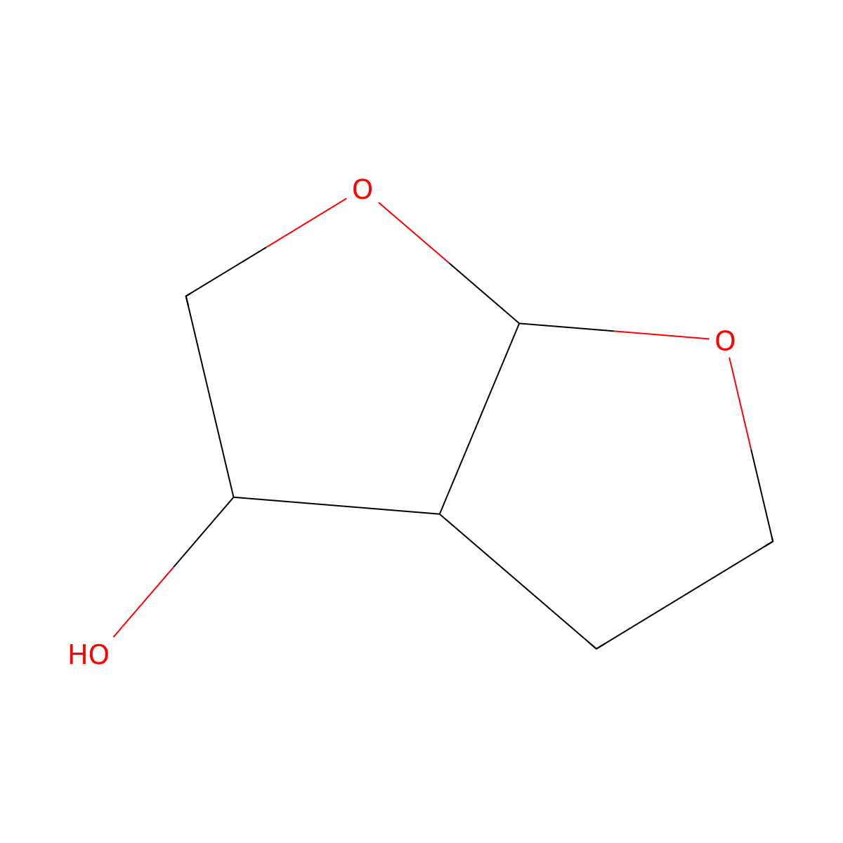 Hexahydrofuro(2,3-b)furan-3-ol molecular structure, CAS 109789-19-7