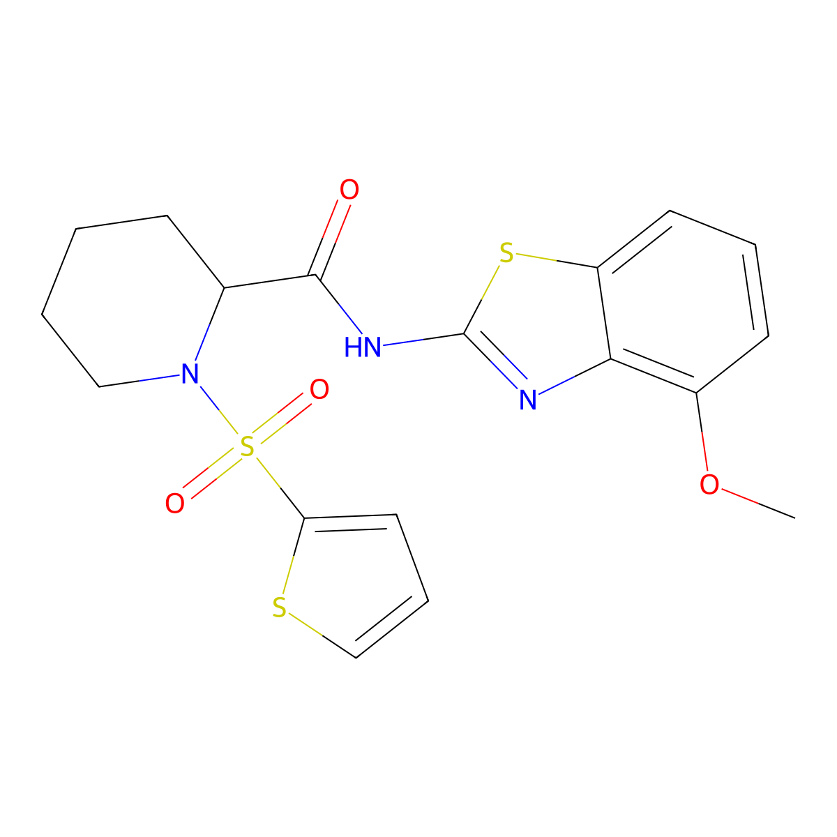 N-(4-methoxy-1,3-benzothiazol-2-yl)-1-(thiophene-2-sulfonyl)piperidine-2-carboxamide molecular structure, CAS 1097896-60-0