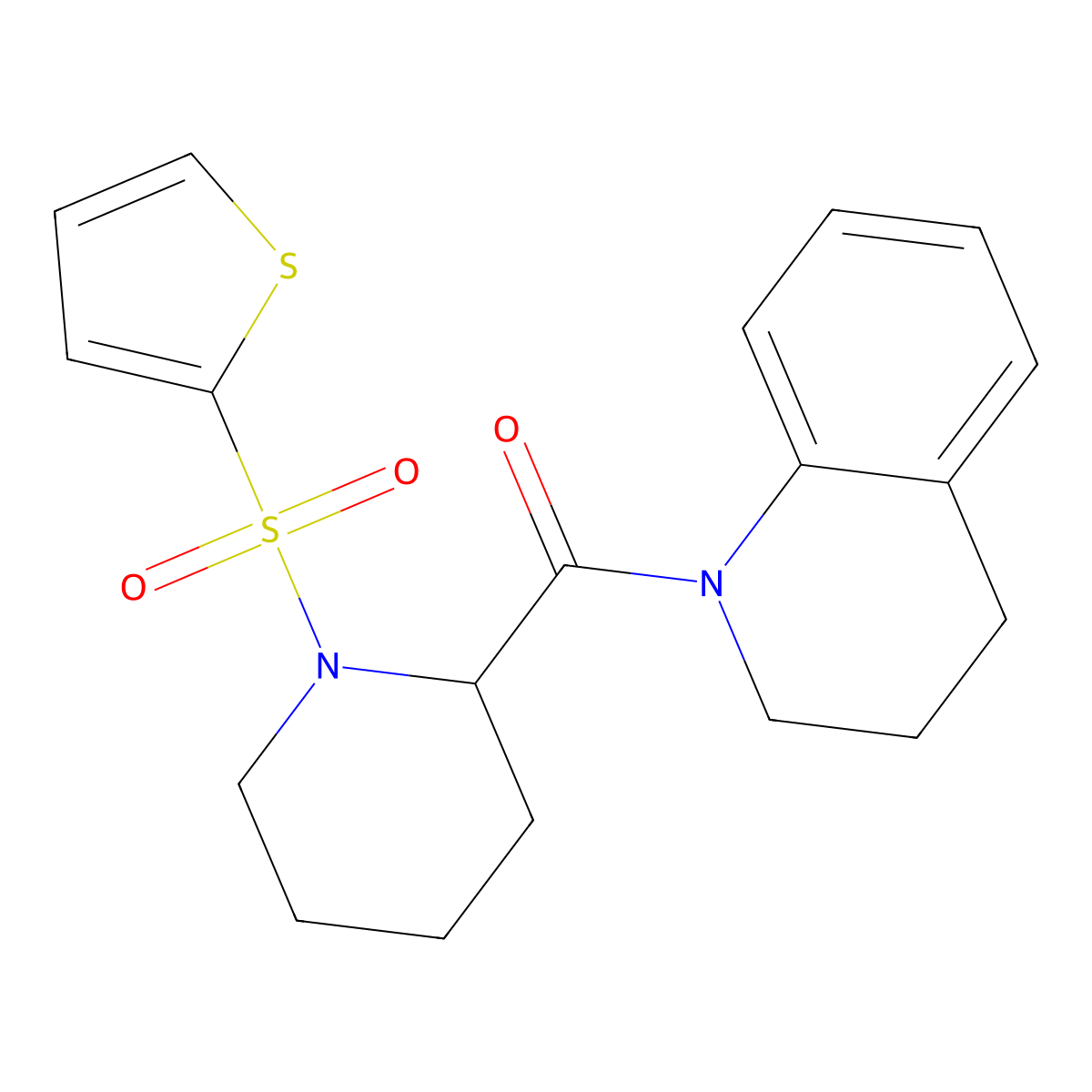 (3,4-dihydroquinolin-1(2H)-yl)(1-(thiophen-2-ylsulfonyl)piperidin-2-yl)methanone molecular structure, CAS 1097900-93-0