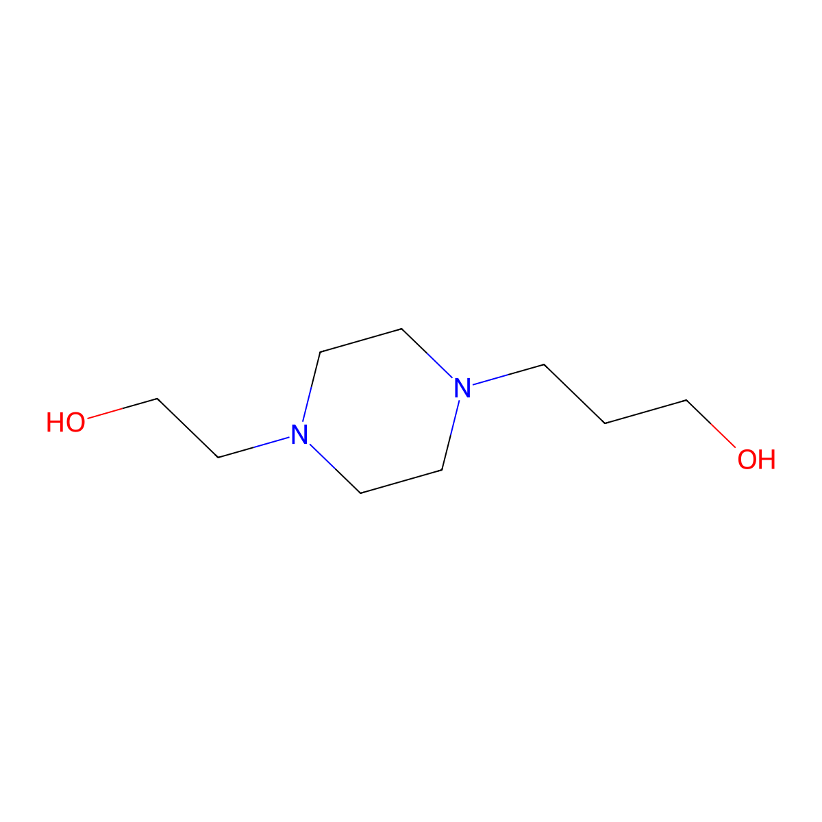 3-[4-(2-Hydroxyethyl)piperazin-1-yl]propan-1-ol molecular structure, CAS 109792-07-6