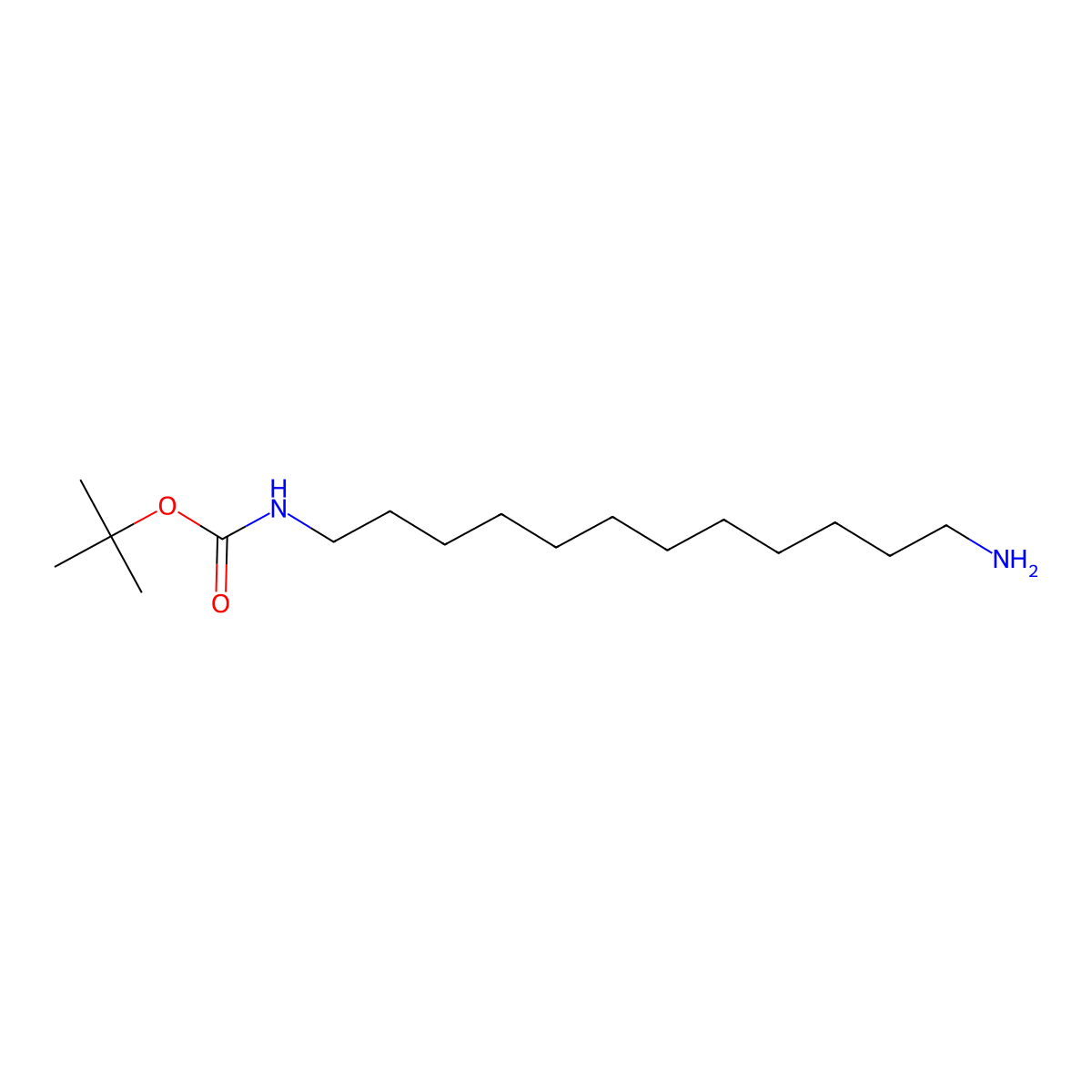 Tert-butyl N-(12-aminododecyl)carbamate molecular structure, CAS 109792-60-1