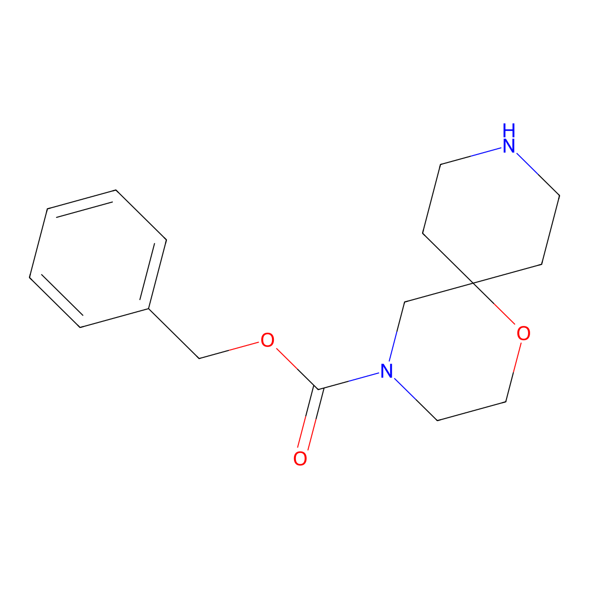 Benzyl 1-oxa-4,9-diazaspiro[5.5]undecane-4-carboxylate molecular structure, CAS 1097920-70-1