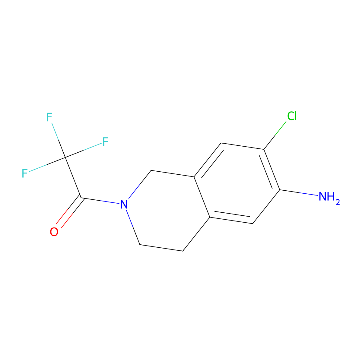 1-(6-amino-7-chloro-3,4-dihydroisoquinolin-2(1H)-yl)-2,2,2-trifluoroethanone molecular structure, CAS 1097922-04-7