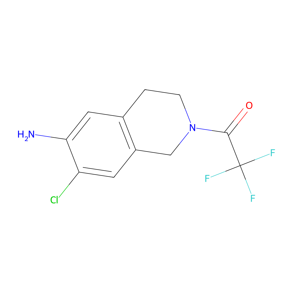 1-(6-amino-7-chloro-3,4-dihydroisoquinolin-2(1H)-yl)-2,2,2-trifluoroethanone molecular structure, CAS 1097922-04-7