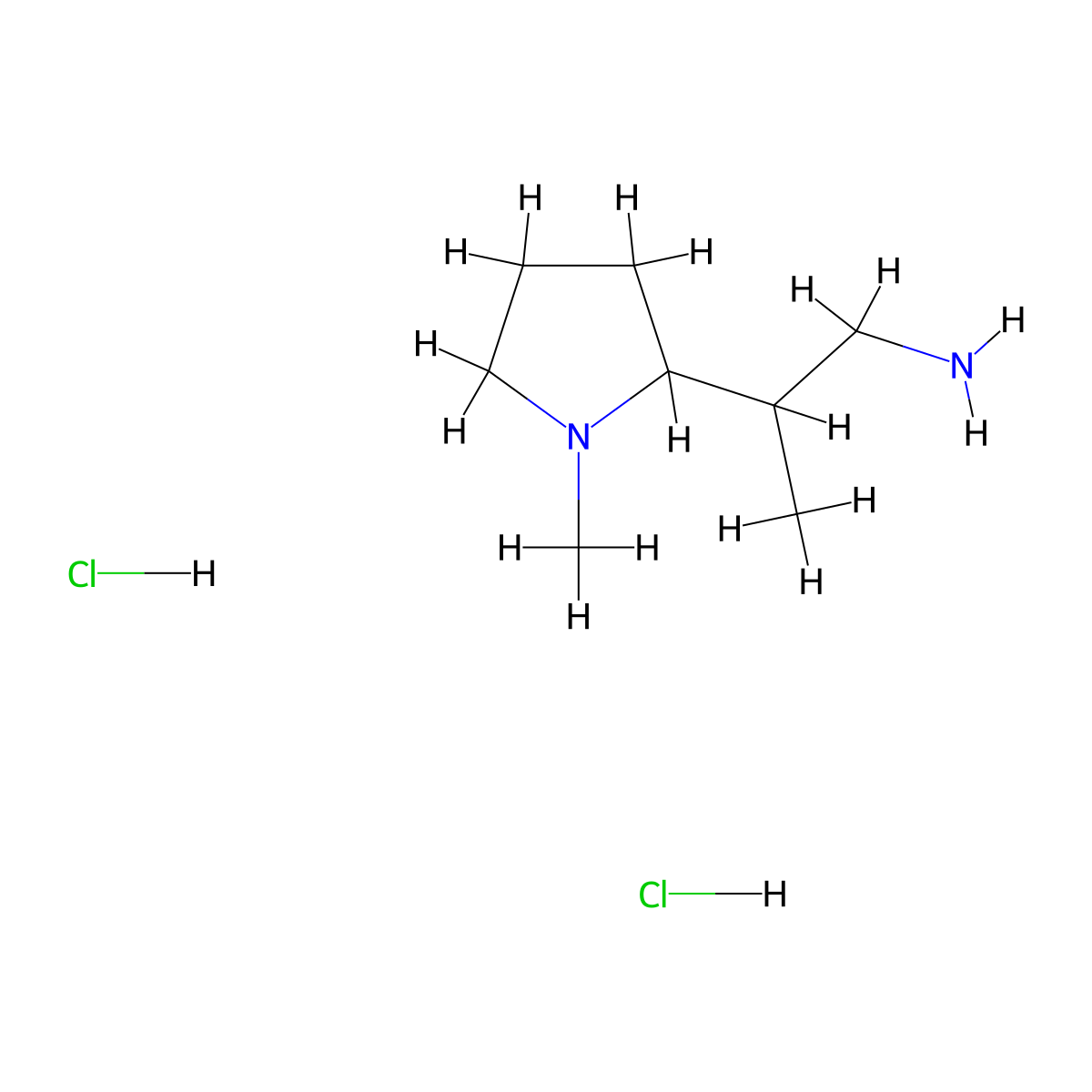 2-(1-Methylpyrrolidin-2-yl)propan-1-amine dihydrochloride molecular structure, CAS 1097931-13-9
