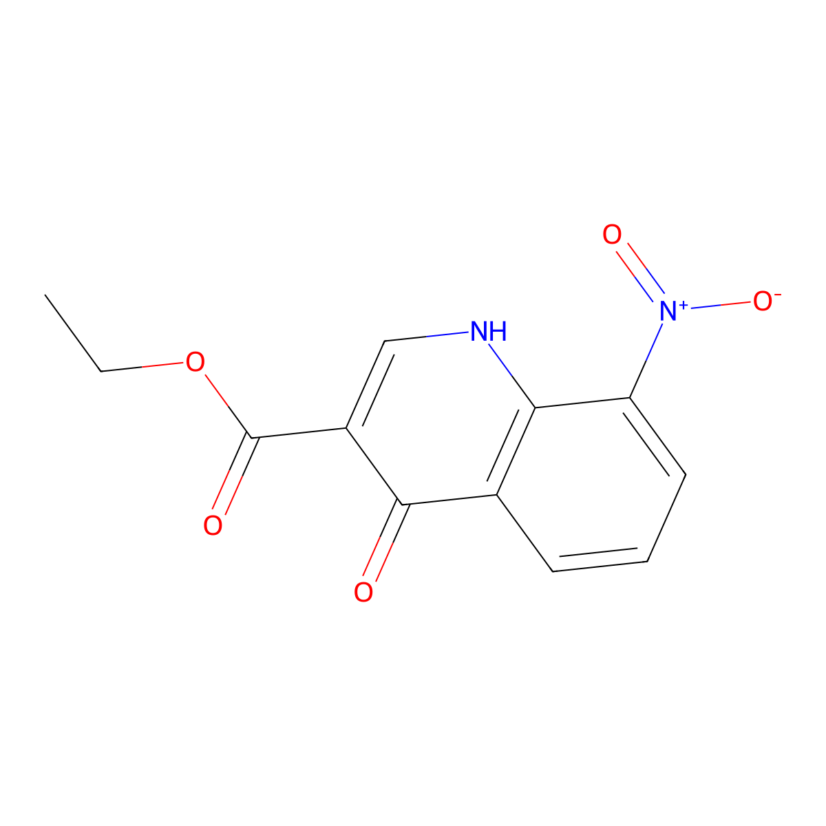 Ethyl 8-nitro-4-oxo-1,4-dihydroquinoline-3-carboxylate molecular structure, CAS 109799-69-1