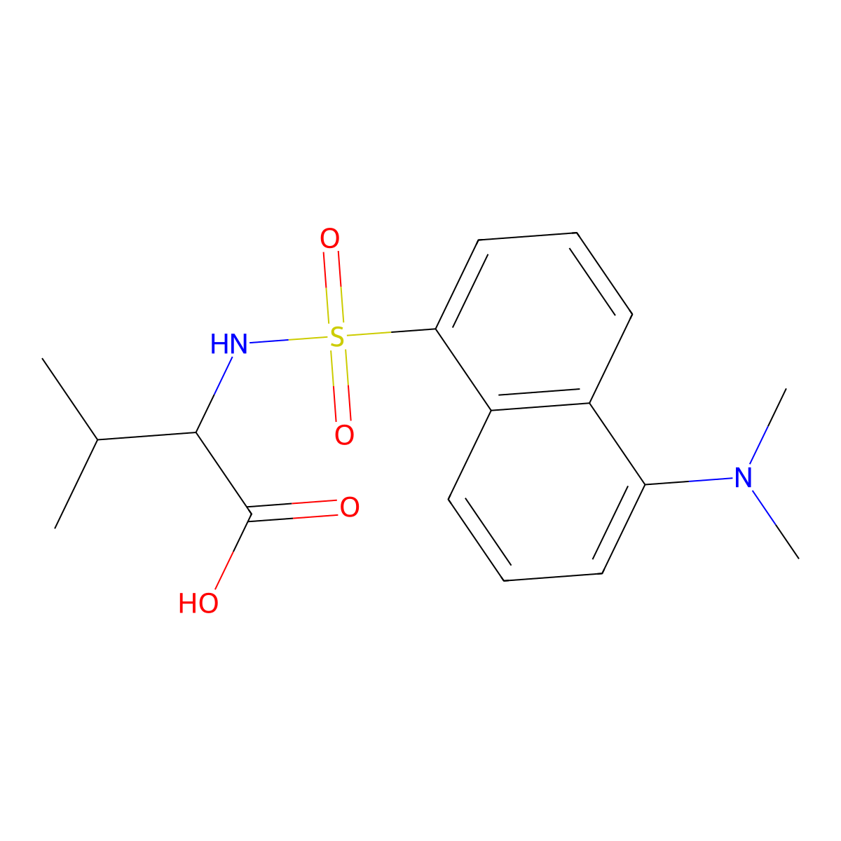 N-(5-(Dimethylamino)naphthalene-1-sulfonyl)-L-valine molecular structure, CAS 1098-50-6