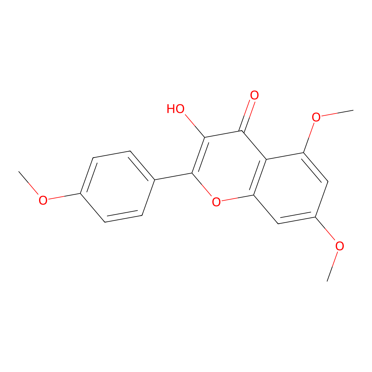 3-Hydroxy-5,7-dimethoxy-2-(4-methoxyphenyl)chromen-4-one molecular structure, CAS 1098-92-6
