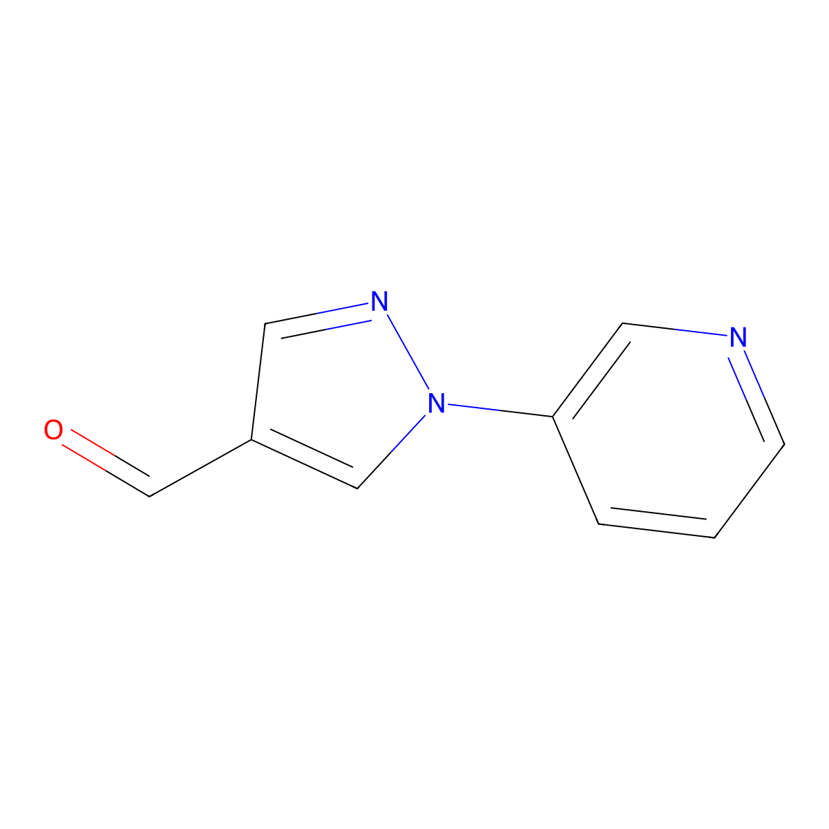 1-(Pyridin-3-yl)-1H-pyrazole-4-carbaldehyde molecular structure, CAS 1098004-79-5