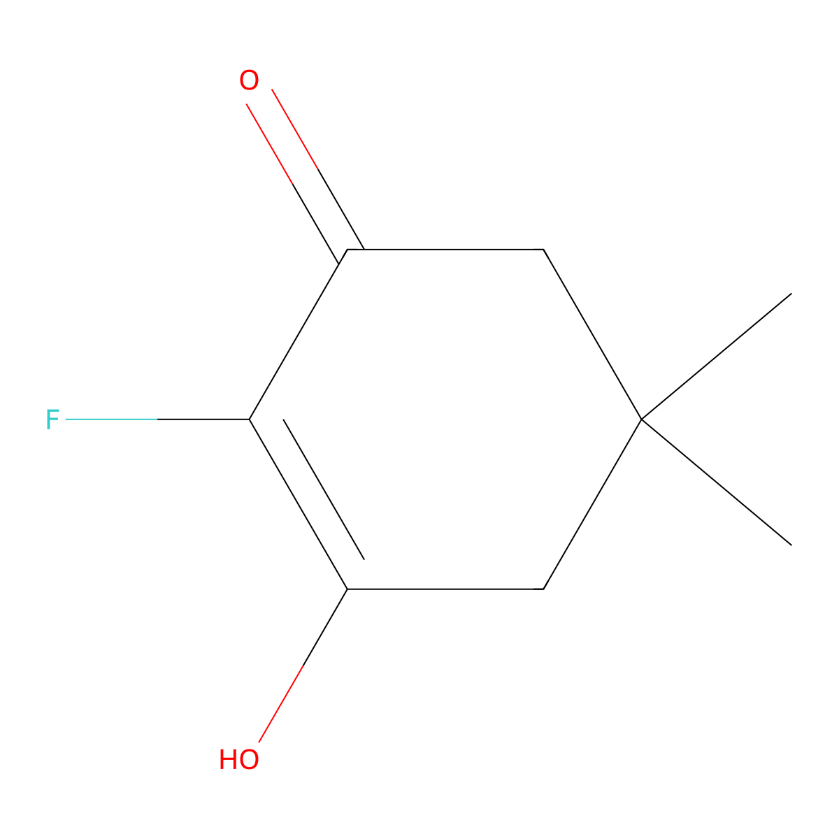 2-Fluoro-3-hydroxy-5,5-dimethylcyclohex-2-EN-1-one molecular structure, CAS 109801-21-0