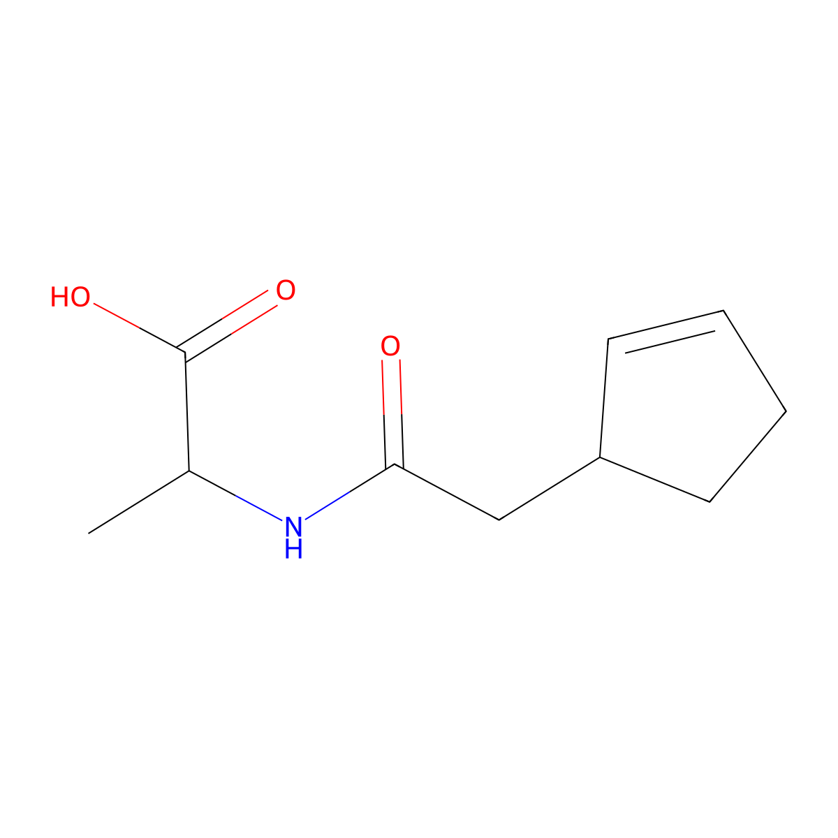 (2R)-2-[2-(cyclopent-2-en-1-yl)acetamido]propanoic acid molecular structure, CAS 1098018-80-4