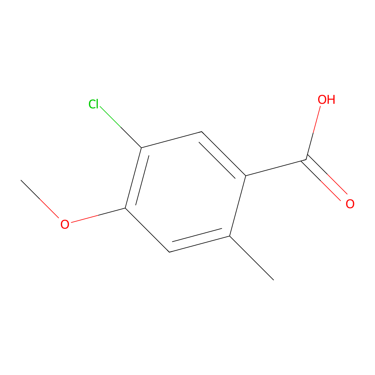 5-Chloro-4-methoxy-2-methylbenzoic acid molecular structure, CAS 109803-47-6