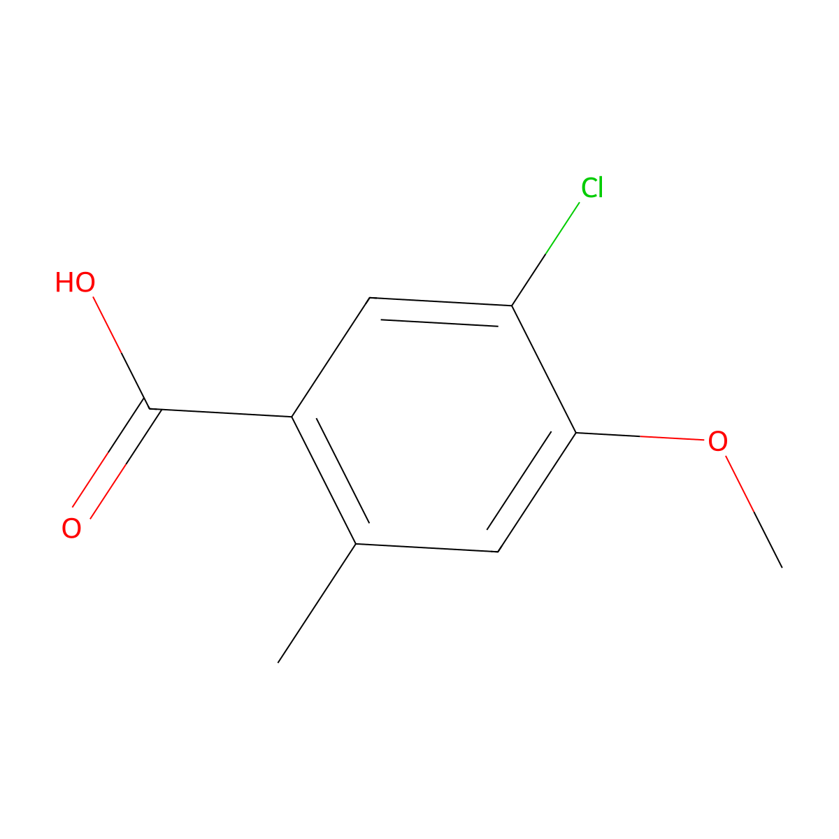 5-Chloro-4-methoxy-2-methylbenzoic acid molecular structure, CAS 109803-47-6