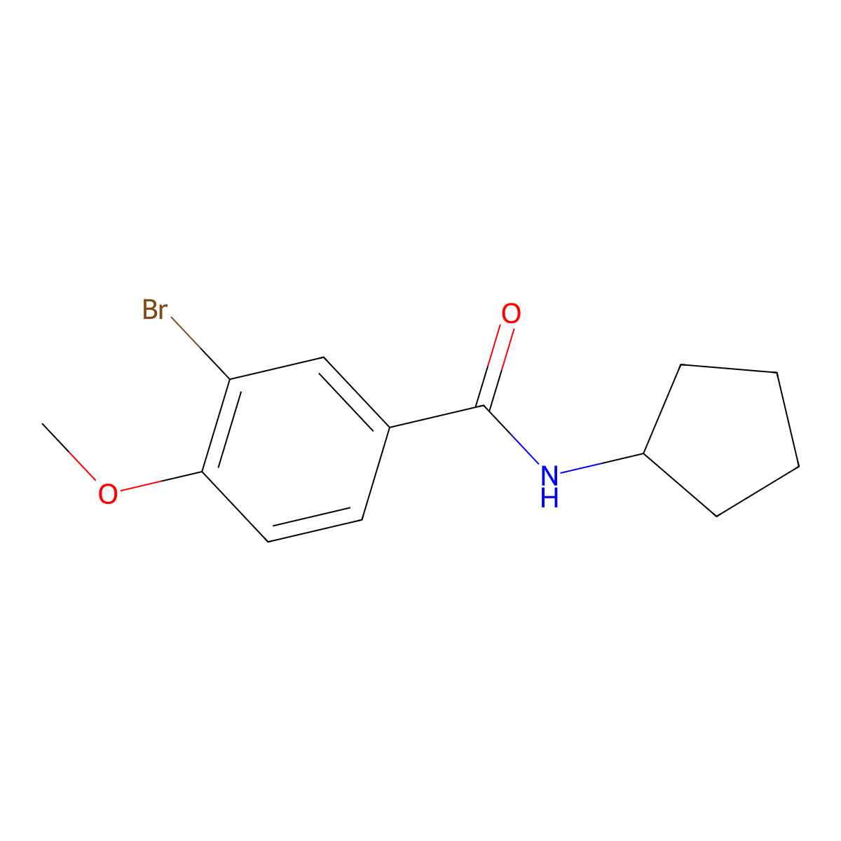 3-bromo-N-cyclopentyl-4-methoxybenzamide molecular structure, CAS 109803-55-6