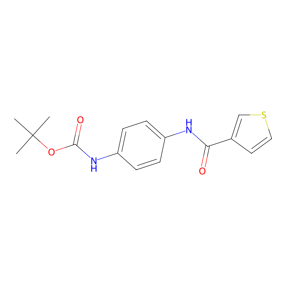 tert-butyl N-[4-(thiophene-3-carbonylamino)phenyl]carbamate molecular structure, CAS 1098067-87-8