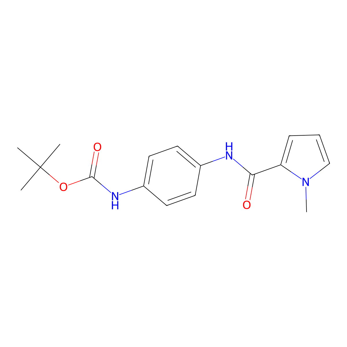 tert-butyl N-[4-[(1-methylpyrrole-2-carbonyl)amino]phenyl]carbamate molecular structure, CAS 1098068-01-9