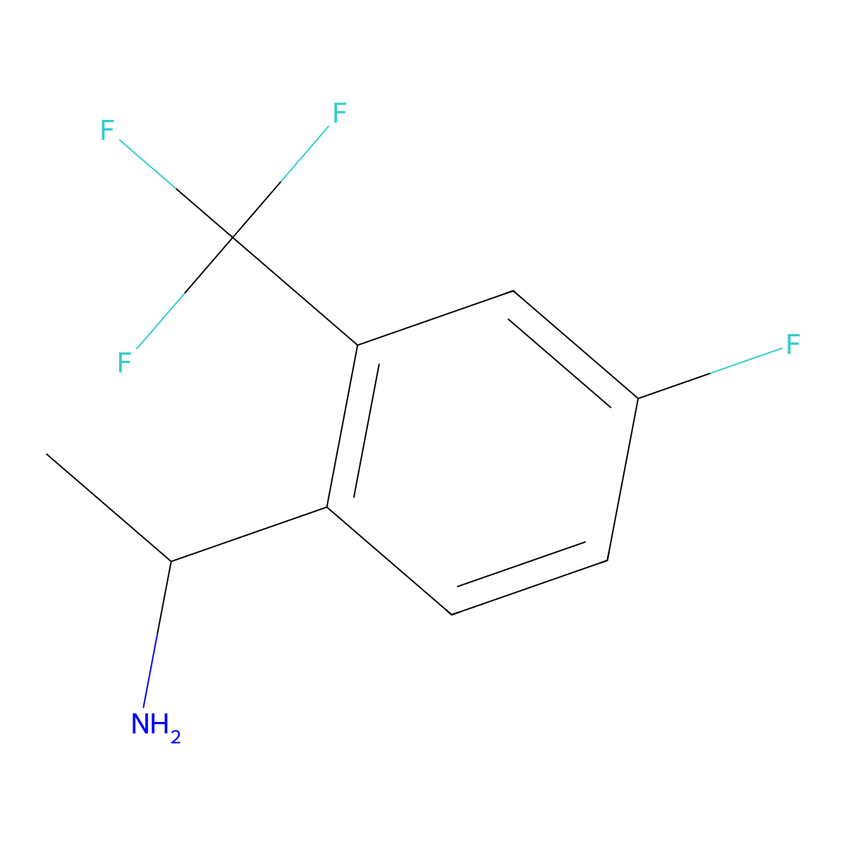 1-[4-Fluoro-2-(trifluoromethyl)phenyl]ethan-1-amine molecular structure, CAS 1098068-93-9