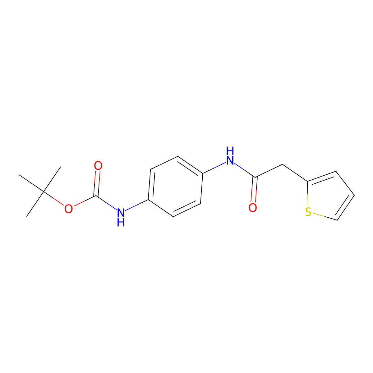 tert-butyl N-[4-[(2-thiophen-2-ylacetyl)amino]phenyl]carbamate molecular structure, CAS 1098069-55-6