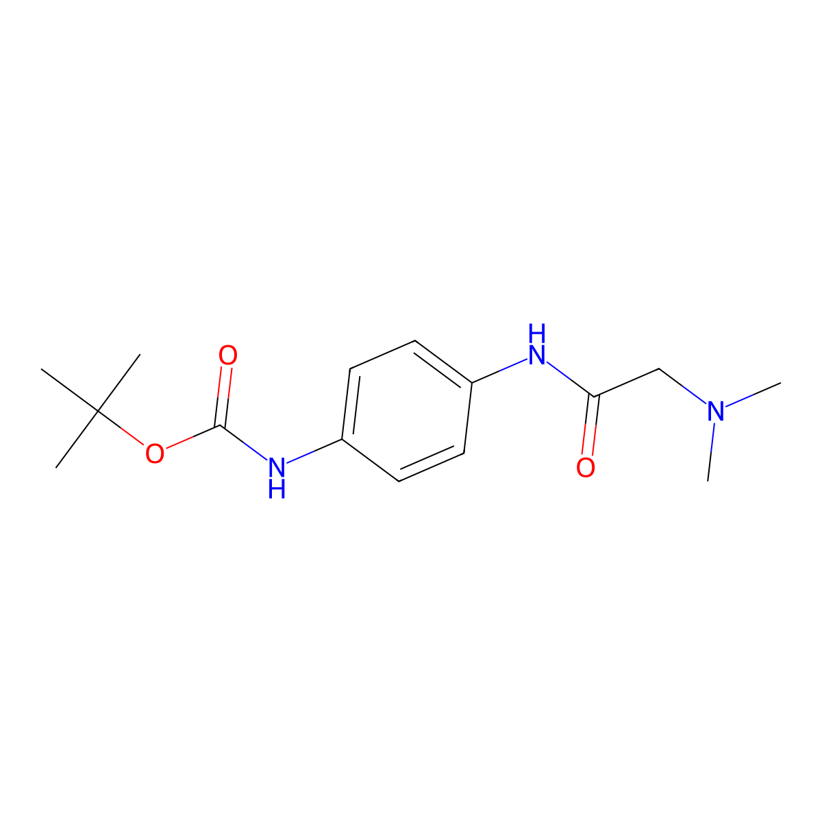 Tert-butyl 4-(2-(dimethylamino)acetamido)phenylcarbamate molecular structure, CAS 1098069-83-0