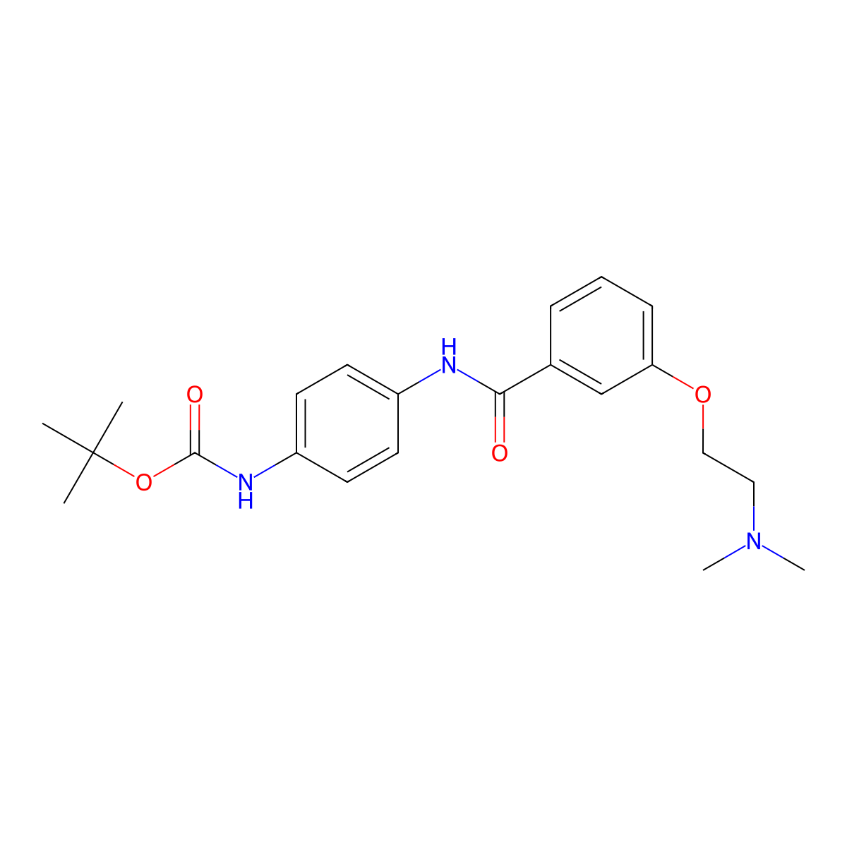 tert-butyl N-[4-[[3-[2-(dimethylamino)ethoxy]benzoyl]amino]phenyl]carbamate molecular structure, CAS 1098070-80-4