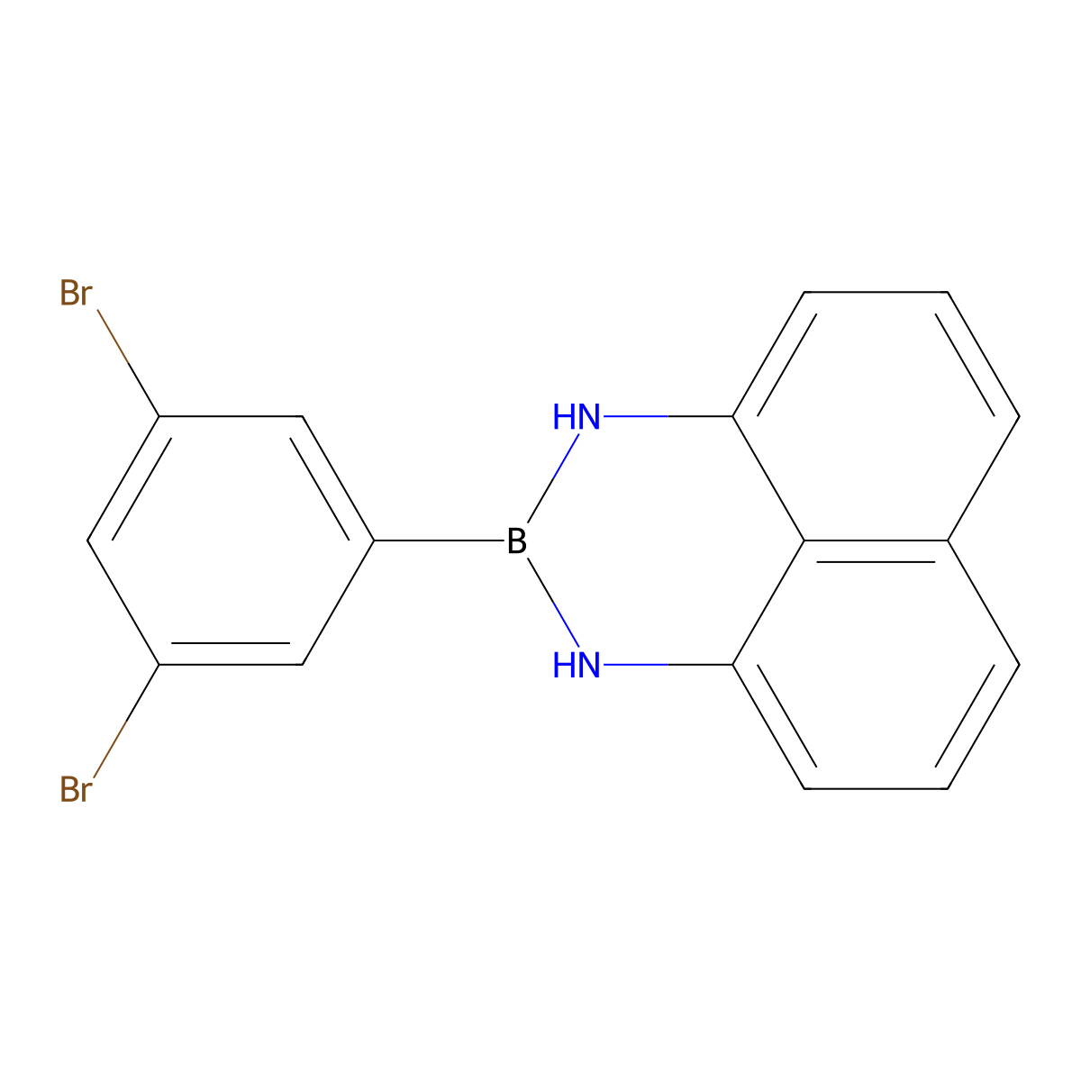 2-(3,5-Dibromophenyl)-2,3-dihydro-1H-naphtho[1,8-de][1,3,2]diazaborinine molecular structure, CAS 1098071-09-0