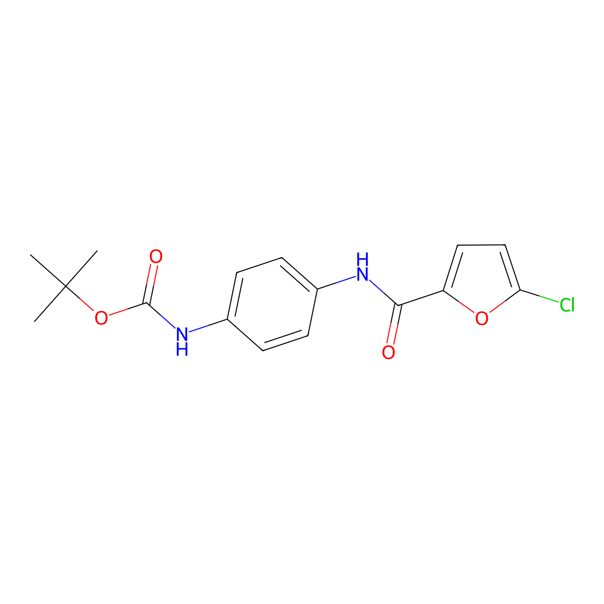 tert-butyl N-[4-[(5-chlorofuran-2-carbonyl)amino]phenyl]carbamate molecular structure, CAS 1098071-45-4