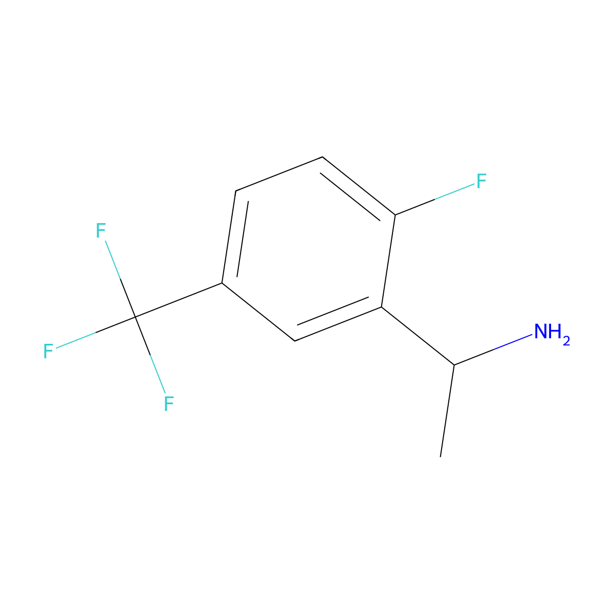 1-(2-Fluoro-5-(trifluoromethyl)phenyl)ethanamine molecular structure, CAS 1098071-65-8