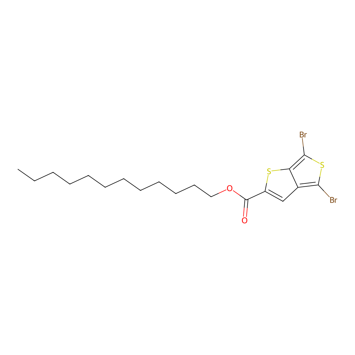 Dodecyl 4,6-dibromothieno[3,4-b]thiophene-2-carboxylate molecular structure, CAS 1098102-93-2