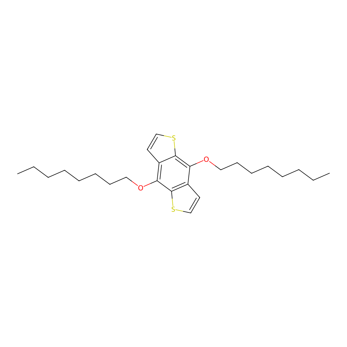 4,8-Bis(octyloxy)benzo[1,2-b:4,5-b']dithiophene molecular structure, CAS 1098102-94-3