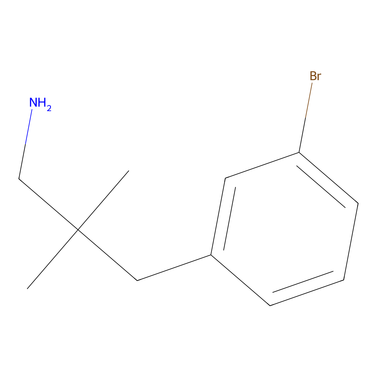 3-(3-Bromophenyl)-2,2-dimethylpropan-1-amine molecular structure, CAS 1098106-77-4