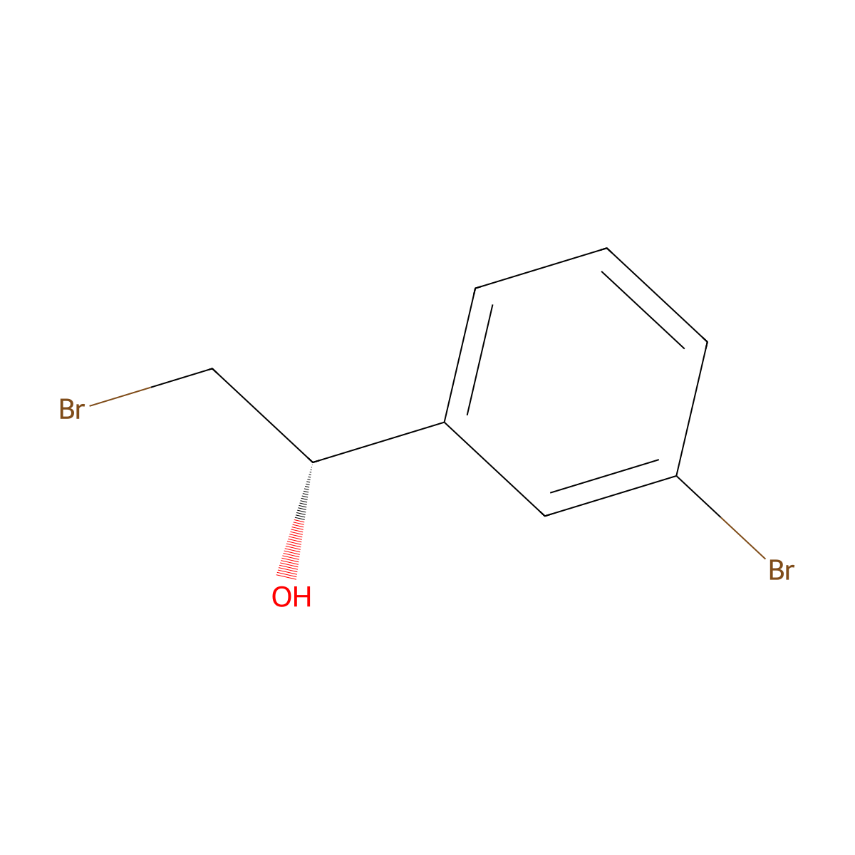 (1S)-2-bromo-1-(3-bromophenyl)ethan-1-ol molecular structure, CAS 1098108-56-5