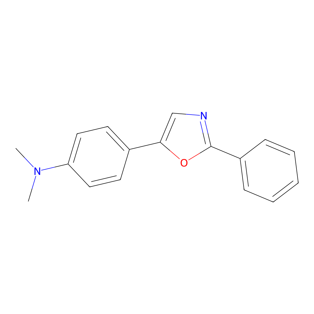 5-(4-Dimethylamino-phenyl)-2-phenyloxazole molecular structure, CAS 109811-90-7