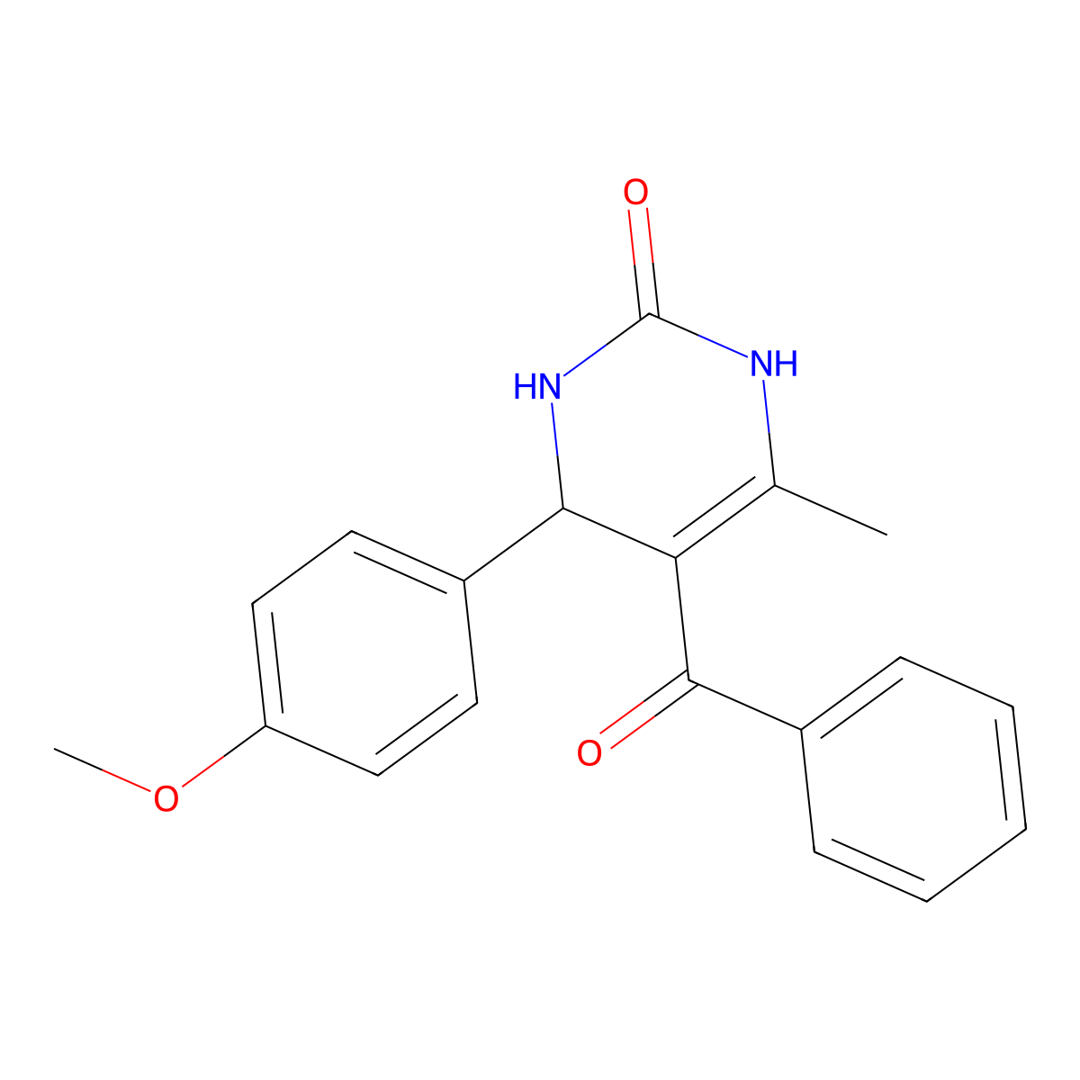 5-benzoyl-4-(4-methoxyphenyl)-6-methyl-3,4-dihydro-1H-pyrimidin-2-one molecular structure, CAS 109813-01-6