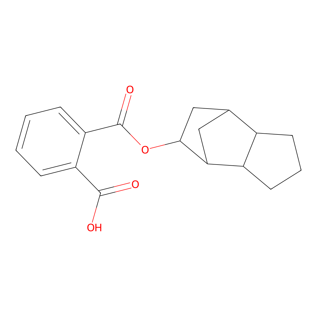 2-(((octahydro-1H-4,7-methanoinden-5-yl)oxy)carbonyl)benzoic acid molecular structure, CAS 109821-56-9