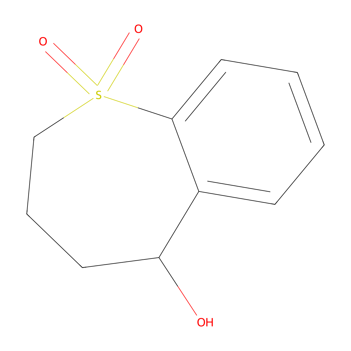 5-Hydroxy-2,3,4,5-tetrahydro-1H-1lambda~6~-benzothiepine-1,1-dione molecular structure, CAS 109821-96-7