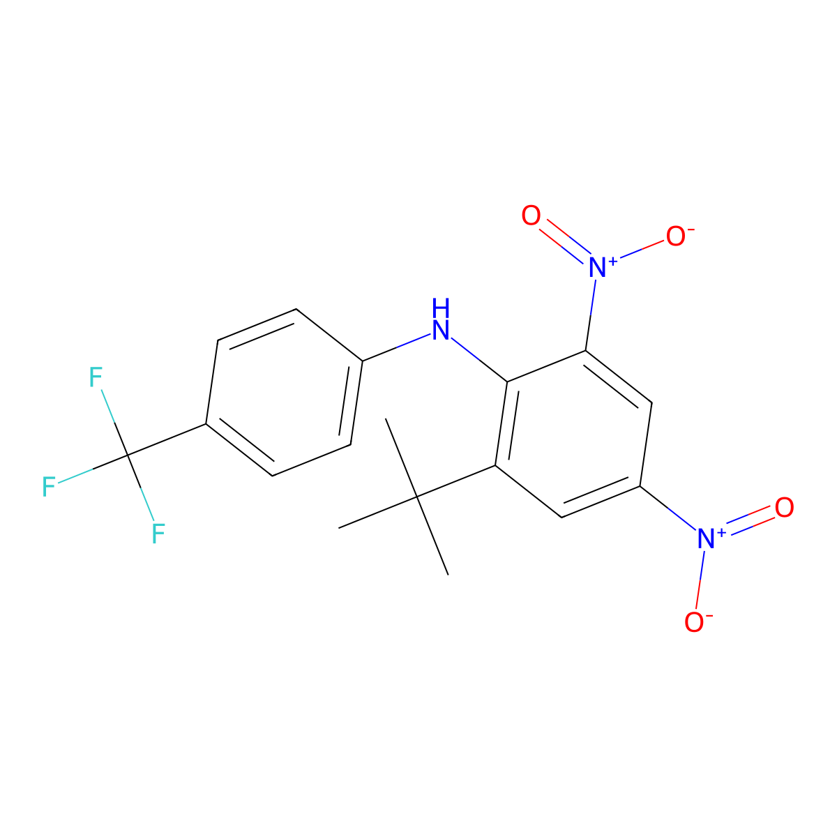 2-tert-Butyl-4,6-dinitro-4'-(trifluoromethyl)diphenylamine molecular structure, CAS 109825-55-0