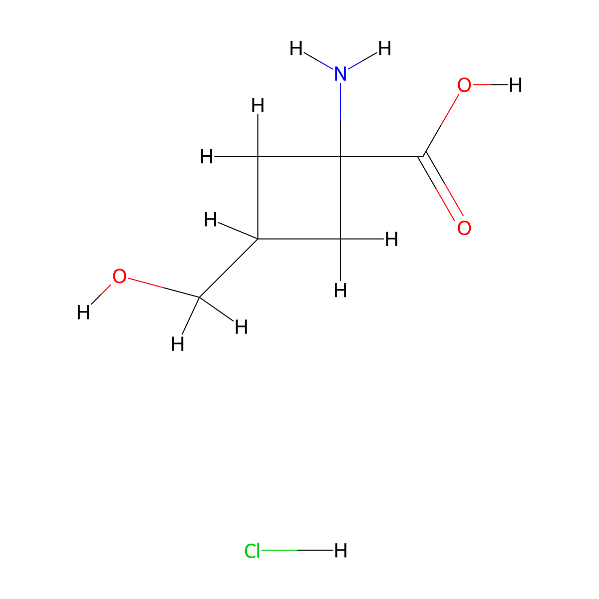 cis-1-Amino-3-(hydroxymethyl)cyclobutanecarboxylic acid;hydrochloride molecular structure, CAS 109826-20-2