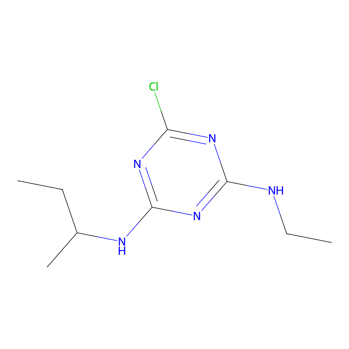 Sebuthylazine molecular structure, CAS 109829-45-0