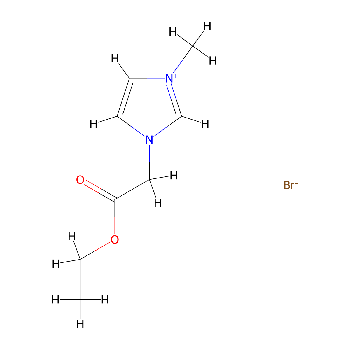 3-(2-Ethoxy-2-oxoethyl)-1-methyl-1H-imidazol-3-ium bromide molecular structure, CAS 109833-18-3