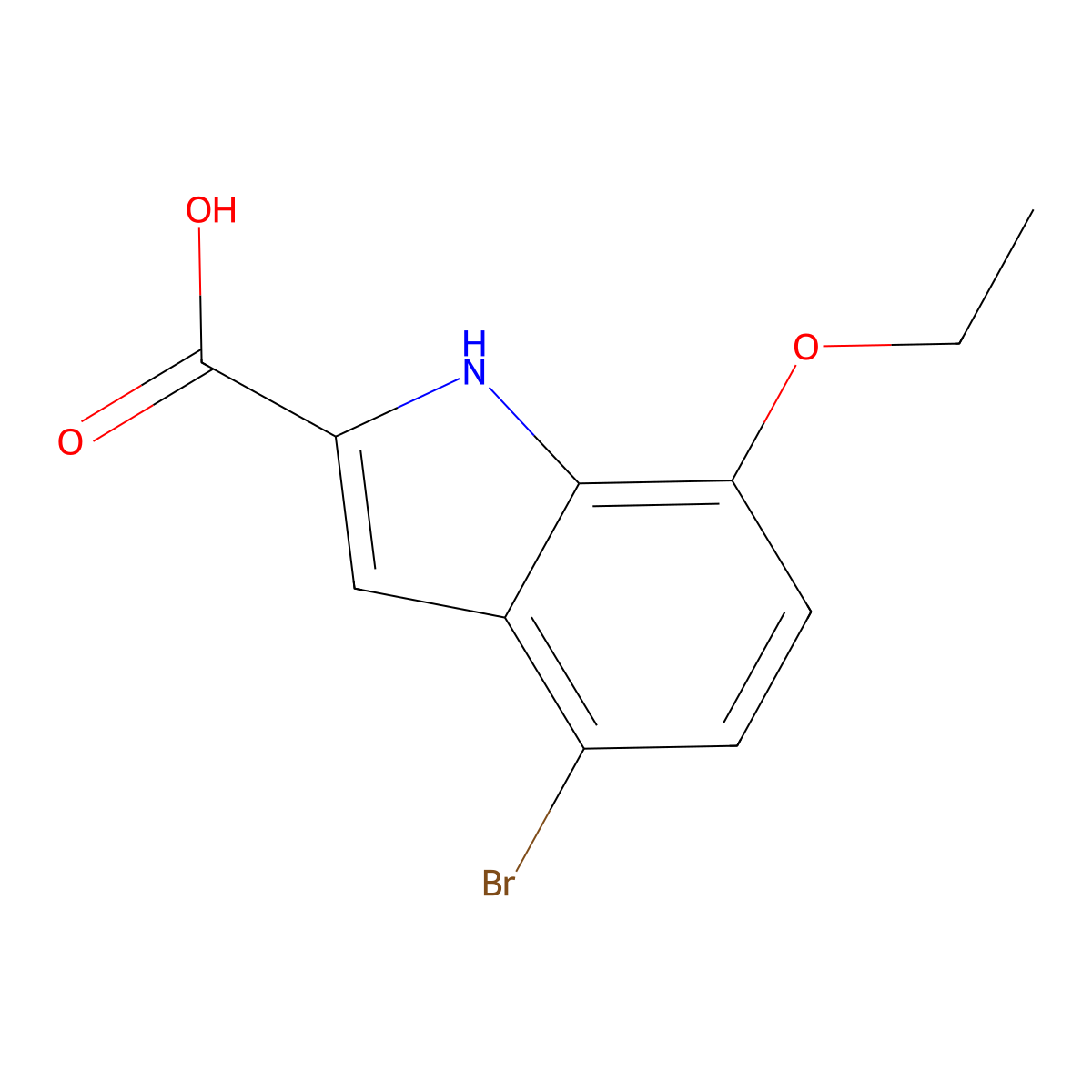 4-bromo-7-ethoxy-1H-indole-2-carboxylic acid molecular structure, CAS 1098340-08-9