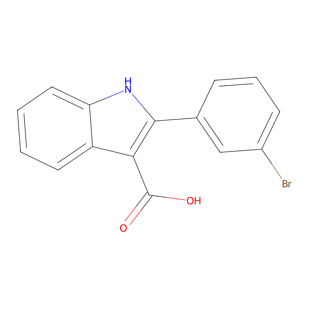 2-(3-bromophenyl)-1H-indole-3-carboxylic acid molecular structure, CAS 1098340-10-3
