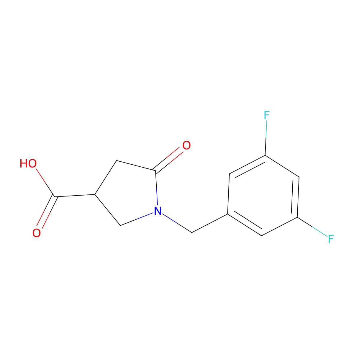 1-(3,5-Difluorobenzyl)-5-oxopyrrolidine-3-carboxylic acid molecular structure, CAS 1098340-14-7