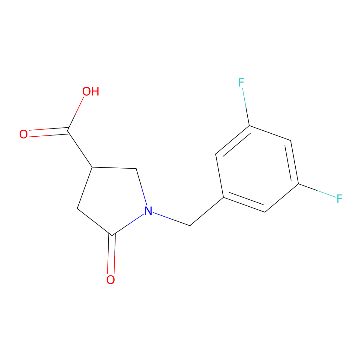 1-(3,5-Difluorobenzyl)-5-oxopyrrolidine-3-carboxylic acid molecular structure, CAS 1098340-14-7