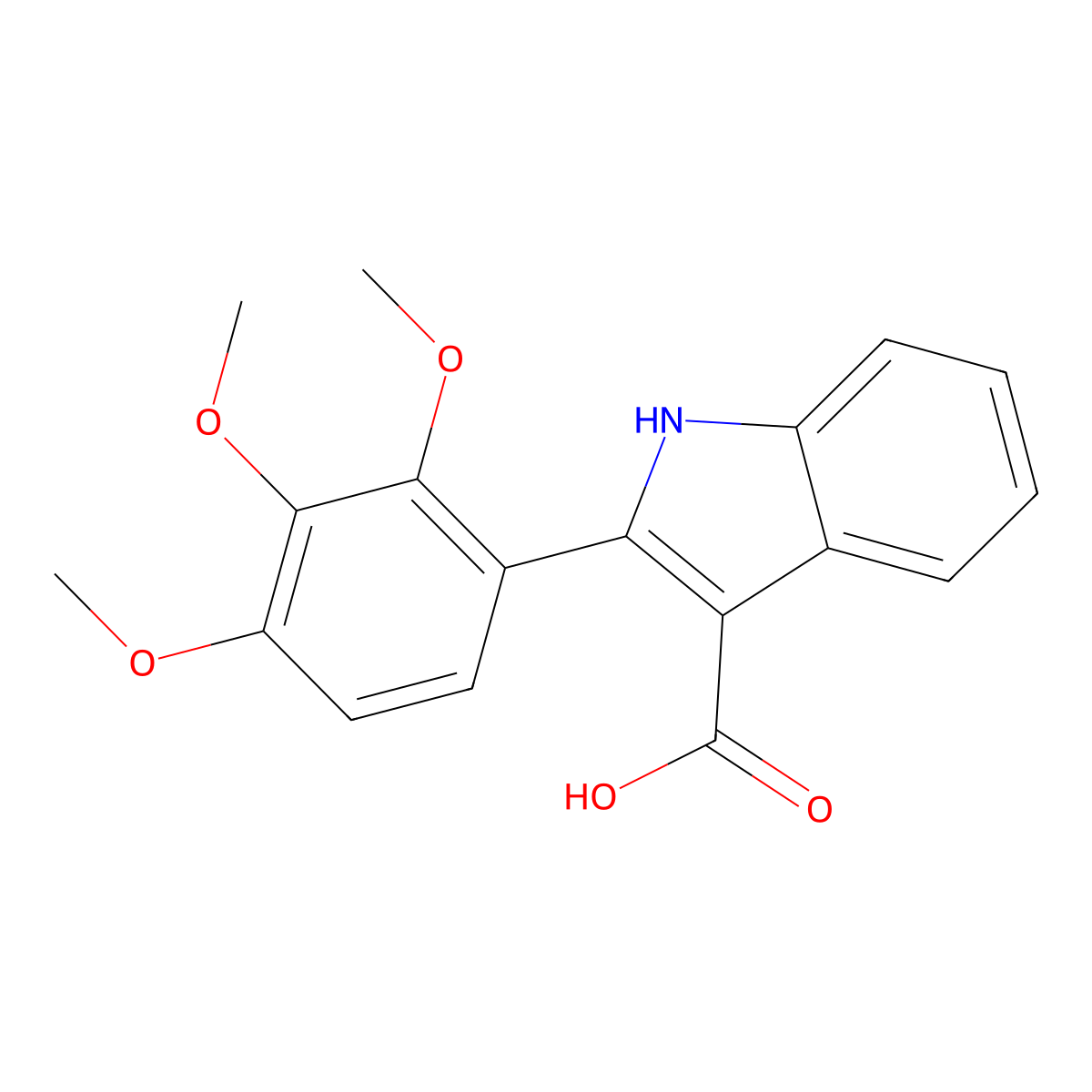 2-(2,3,4-trimethoxyphenyl)-1H-indole-3-carboxylic acid molecular structure, CAS 1098340-18-1