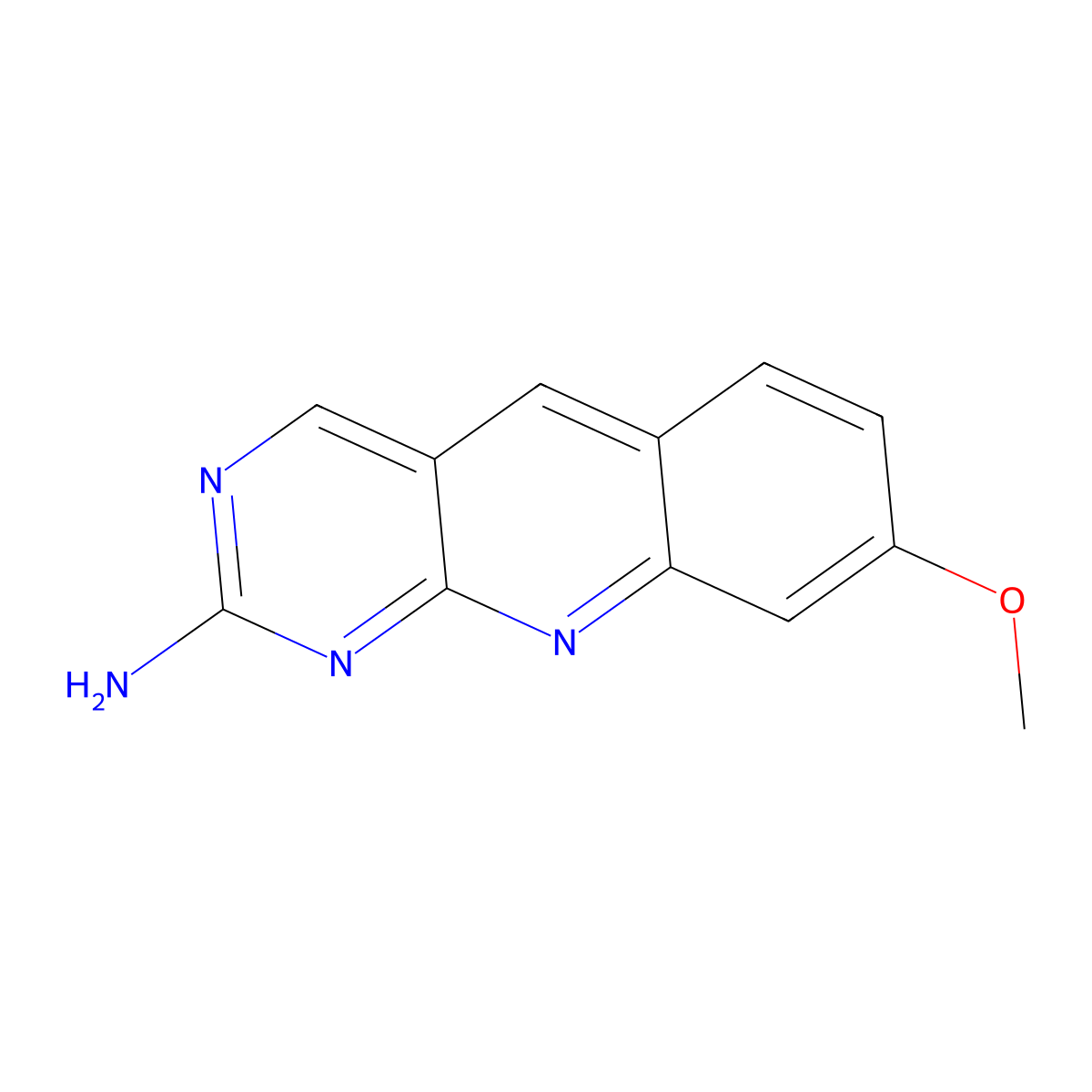 8-Methoxypyrimido[4,5-b]quinolin-2-amine molecular structure, CAS 1098340-26-1