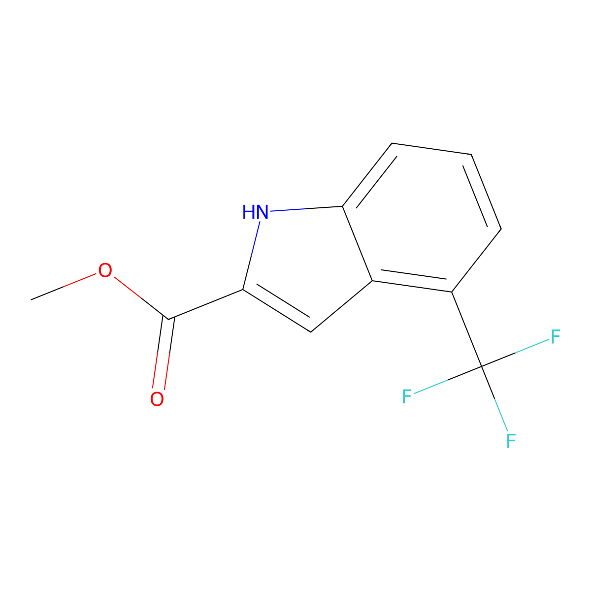 Methyl 4-(trifluoromethyl)-1H-indole-2-carboxylate molecular structure, CAS 1098340-27-2