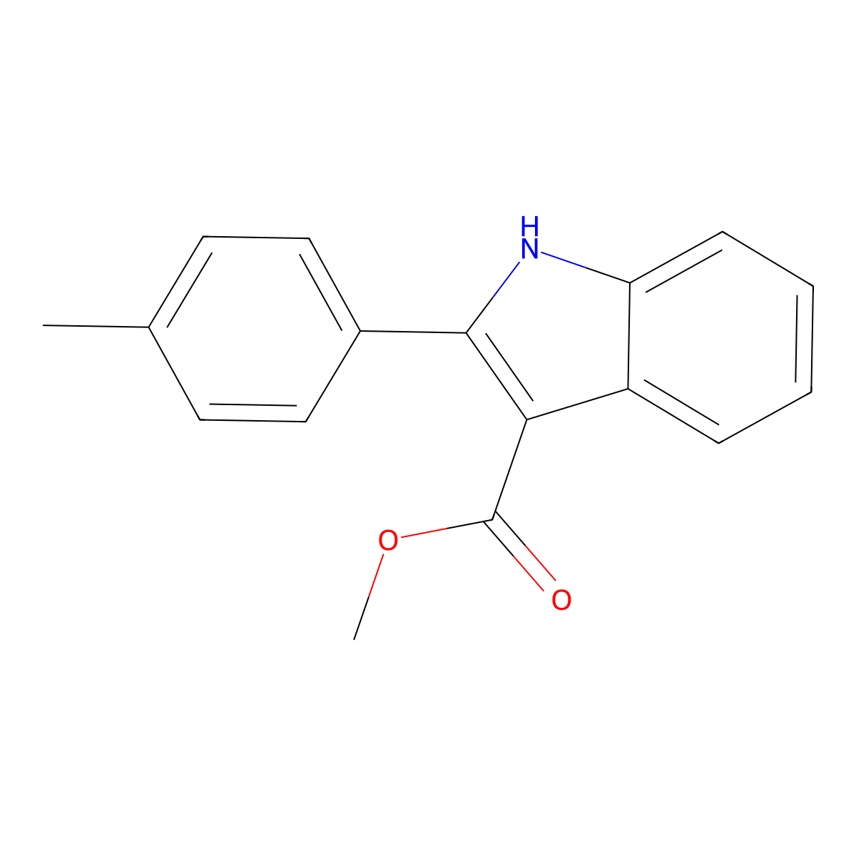 methyl 2-(4-methylphenyl)-1H-indole-3-carboxylate molecular structure, CAS 1098340-29-4