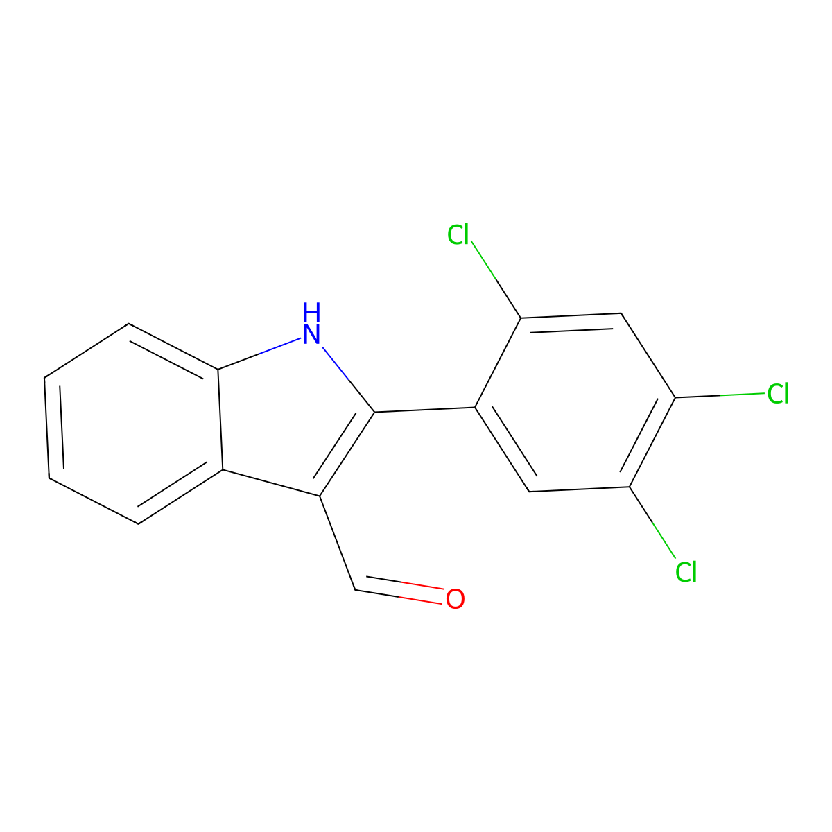 2-(2,4,5-trichlorophenyl)-1H-indole-3-carbaldehyde molecular structure, CAS 1098340-33-0