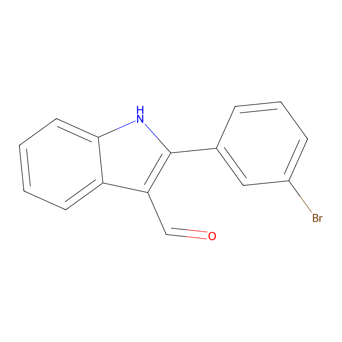 2-(3-bromophenyl)-1H-indole-3-carbaldehyde molecular structure, CAS 1098340-34-1